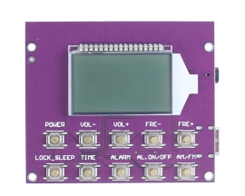 DIY Kit FM MW SW Wireless Radio Receiver DC 3.7V Clock Alarm 2W Stereo Dual Channel Radio Kit with Acrylic Case